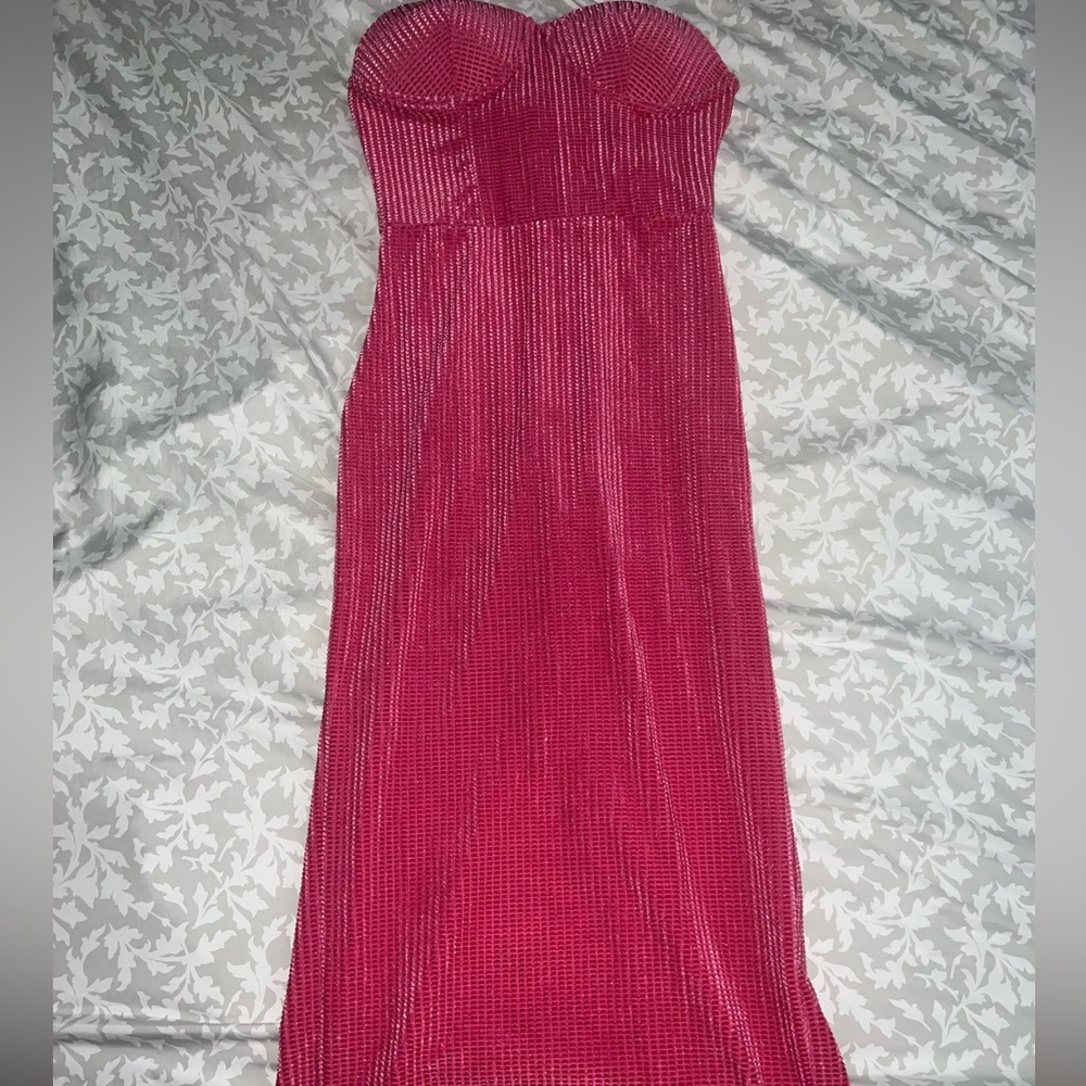 Pink midi dress